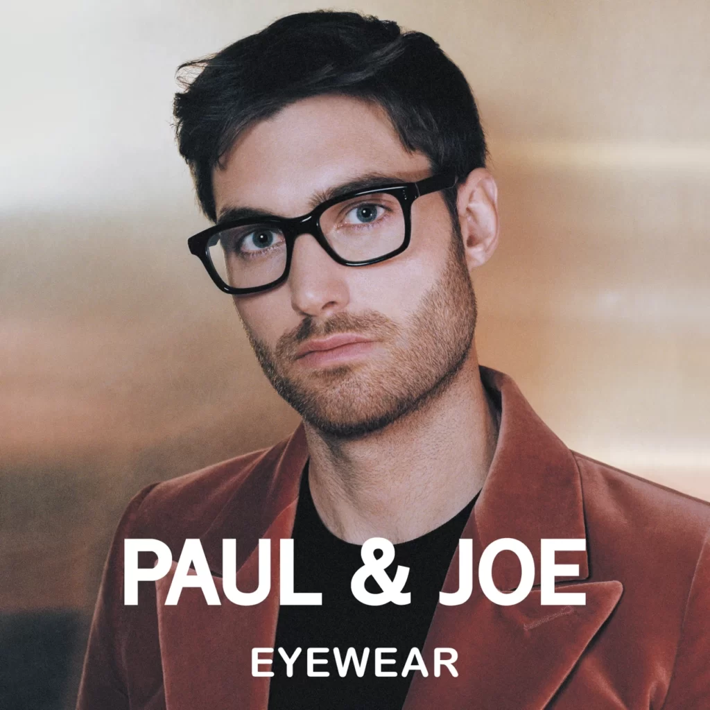 Photo of a gentleman wearing Paul &amp; Joe corrective glasses.